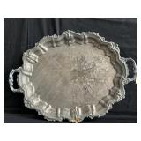Vintage Sheffield silver plated engraved tray