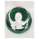 Baccarat crystal cameo paperweight with a