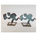 Vintage Judaica brass newspaper boy bookends