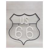 Vintage Route 66 sign constructed by rebar