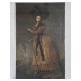 Large antique oil painting on canvas portrait
