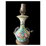 Vintage hand painted ceramic lamp