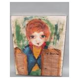 Signed Roger Etienne mixed media on newspaper on