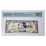 2008 $1 Disney dollar Mickey ca 1930 PMG 67 DIS143