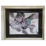 Large signed mixed media painting