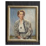 Signed Lawrence Wilbur oil on canvas portrait of