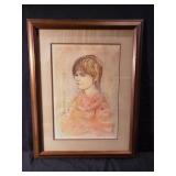 Edna Hibel (1917-2014) signed lithograph