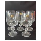 Lot of Bohemian crystal wine glasses