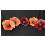 Collection of hand blown glass flower heads