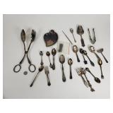 Collection of vintage silver plate spoons, f