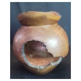 Hand carved olivewood vase