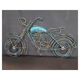 Metal folk art motorcycle wall decoration