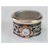 Vintage silver and 10k gold ring