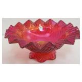 Signed Fenton art glass bowl