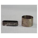 Pair of antique sterling silver napkin rings