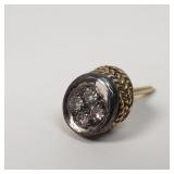 Vintage 18k gold and diamond stud earring