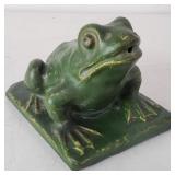 Vintage terracotta frog water fountain figurine