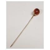 10K gold and fire antique opal stick pin