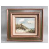 Signed vintage oil on board