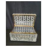Crystal rectangular dome hinged lidded box