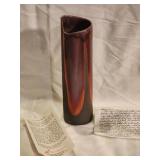 Tony Evens raku ceramic vase signed & numbered