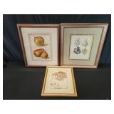 Three hand colored lithographs book plates.