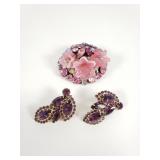Vintage Weiss brooch and clip-on earrings