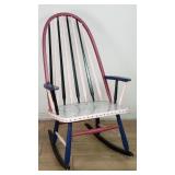 Signed Lisa O dated 1988 hand painted rocking