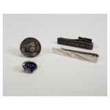 Vintage sterling silver tie clips, Sombrero cuff