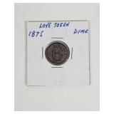 Love Token made from a 1875 Seated Liberty silver