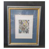 Pencil signed 15/30 abstract style lithograph