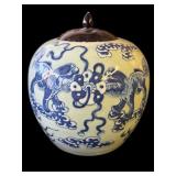 Antique Chinese Qing dynasty-style ginger jar