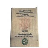Peruvian coffee burlap sack