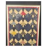 Vintage patch work quilt framed