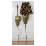 Pair of Mid-century brutalist-style brass and