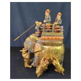 Polychrome hand painted carved wood sculpture