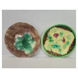 Pair of antique Majolica plates