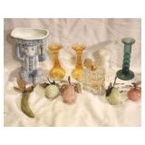 Misc vintage items, carved jadeite, Art Deco