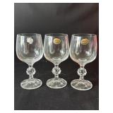 Lot of Bohemian crystal wine glasses