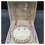 14K Gold and Freshwater Pearls Set.  Necklace,