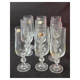 Lot of Bohemian crystal glasses