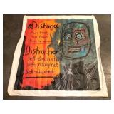 Large oil painting on loose canvas