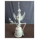 Vintage cast brass monastery style figural bell