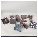 Hand carved Indian wooden textile printing blocks