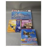 Collection of die-cast and plastic model airplanes