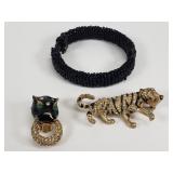 Vintage Miriam Haskell black glass beaded