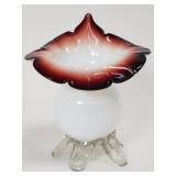 Jack-in-pulpit hand blown glass vase