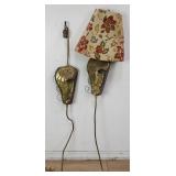 Pair of Mid-century brutalist-style brass and