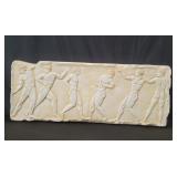 Greek style ceramic relief wall plaque depicting