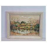 Vintage  watercolor landscape scene